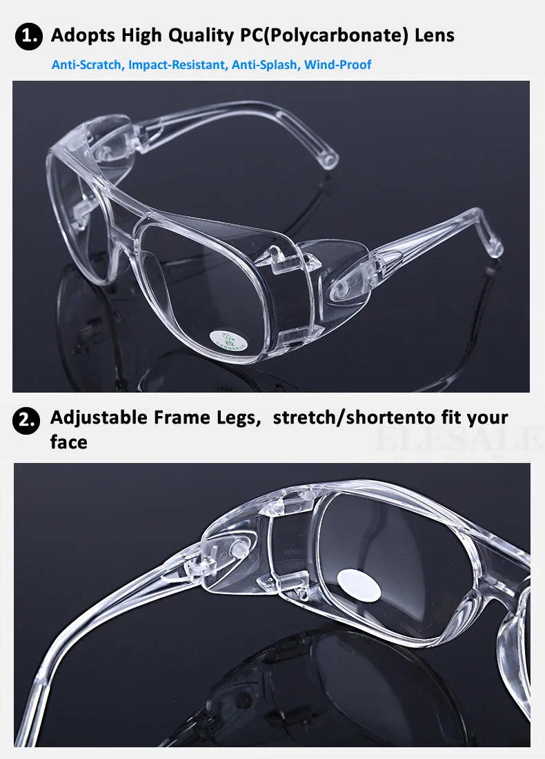 New Clear Eyewear Safety Glasses Anti-Splash Impact-Resistant Lens Work Safety Goggles For Home Carpente Dentist Eyes Protection