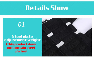 Adjustable 20KG weighted vest for boxing, sparring, and gym training
