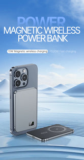 Ultra Thin Power Bank for MagSafe,Magnetic Wireless Fast Charging LED Display Portable Battery For iPhone Samsung Phone Airpods