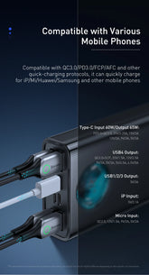 Baseus Power Bank 30000mAh 65W PD3.0 Quick Charging 3.0 FCP SCP Portable External For iPhone 14 12 13 Laptop Tablet Power bank