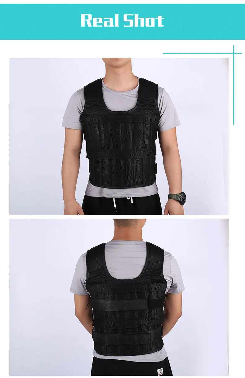 Adjustable 20KG weighted vest for boxing, sparring, and gym training
