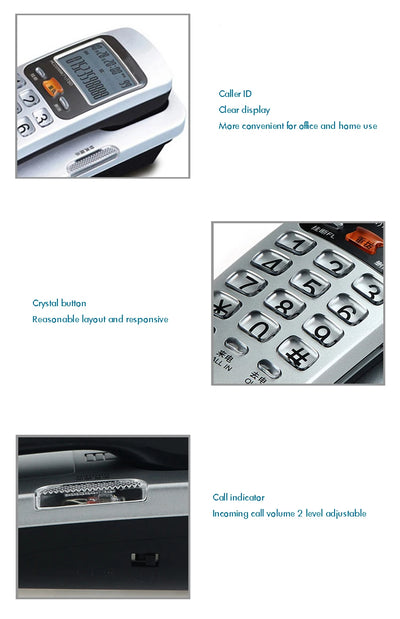 Corded Phone Landline Telephone With FSK / DTMF Caller ID,Ringtone Adjustment,Support Callback for Home Office telefono fijo