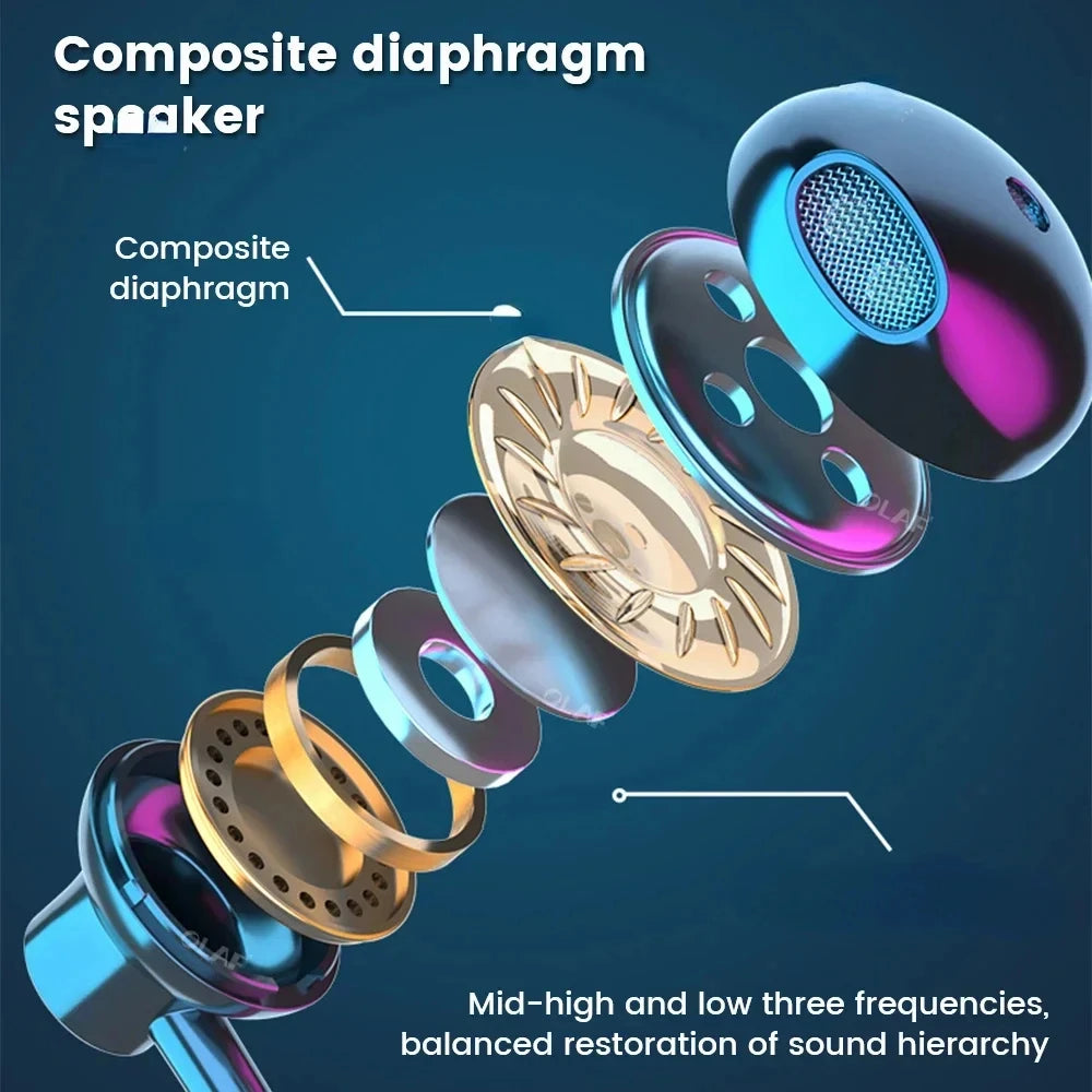 Wireless Headset 5.3 Neck Strap Headset Gaming LED display Stereo Sports headset with magnetic earbuds