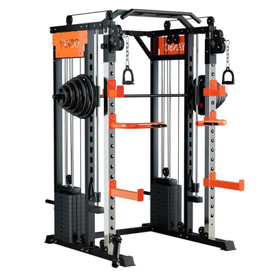Home & gym gantry trainer with squat and fly station.