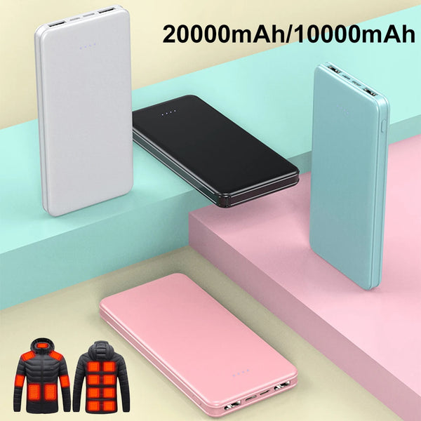 Powerful Power Bank 10000mAh 20000mAh 5V2A Power Bank External Battery Pack for Heating Vest Jackets Scarves Socks Gloves