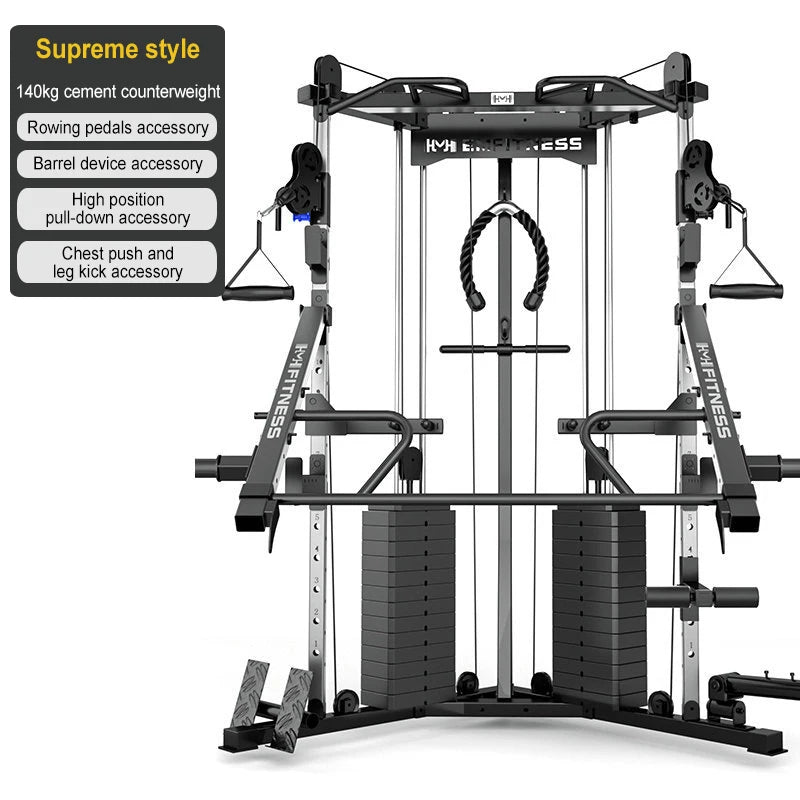 Commercial dual-arm gym machine for full-body training.