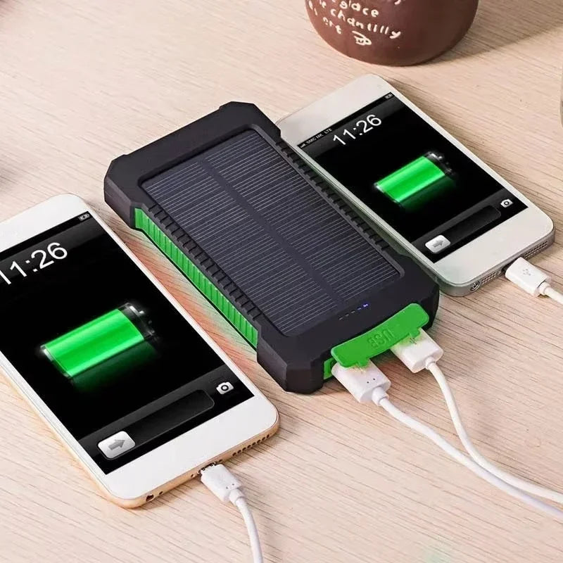 Solar Power Bank 10000mah Portable Waterproof External Battery Powerbank 20000 mah Phone Charger LED PoverBank For iphone huawei