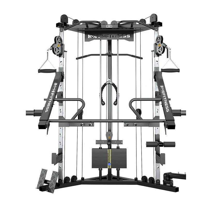 Commercial dual-arm gym machine for full-body training.