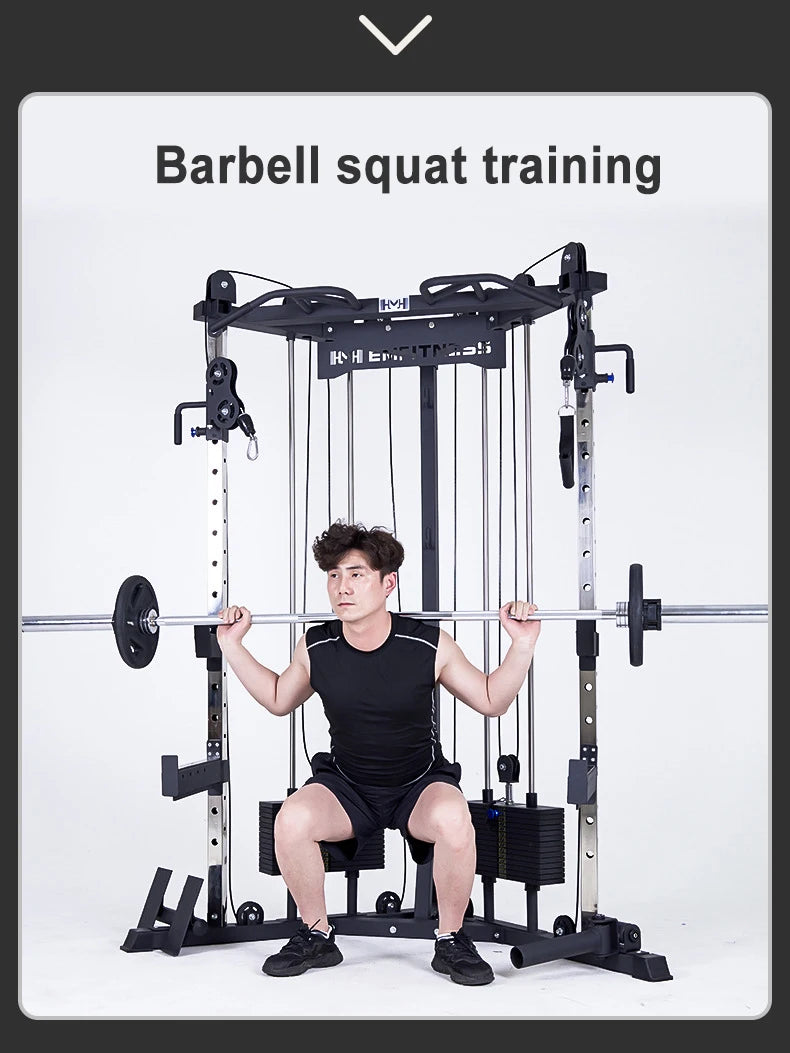Commercial dual-arm gym machine for full-body training.