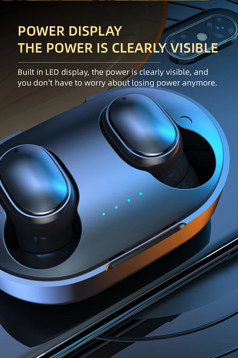 TWS Wireless Headphones Stereo HiFi Earpiece With Microphone Bluetooth Earphone Noise Cancle Earbuds For Xiaomi Samsung Phone