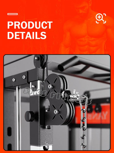 Home & gym gantry trainer with squat and fly station.