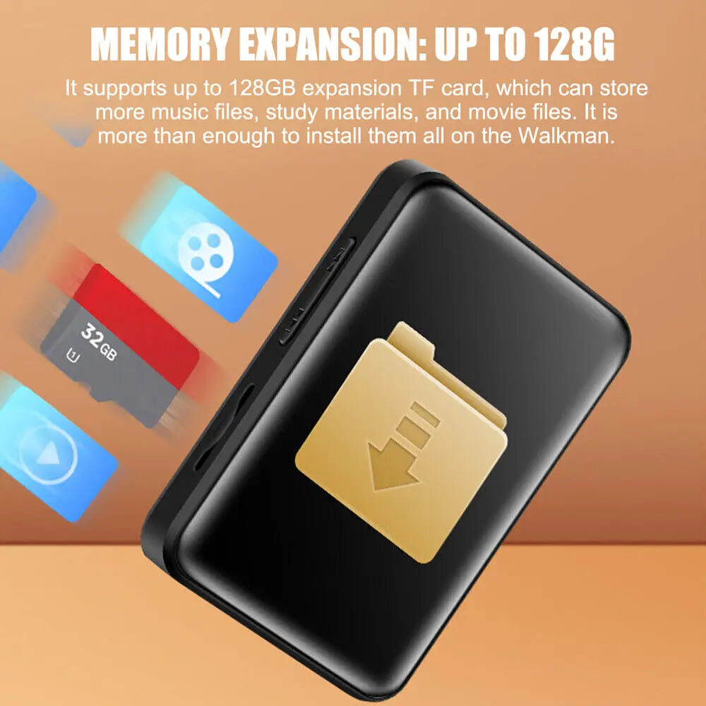 Portable outdoor D2 Bluetooth 5.0 sport MP4 MP3 Player Touch Screen Sport Lossless HIFI Music FM Radio for Mp3 For Apple phone