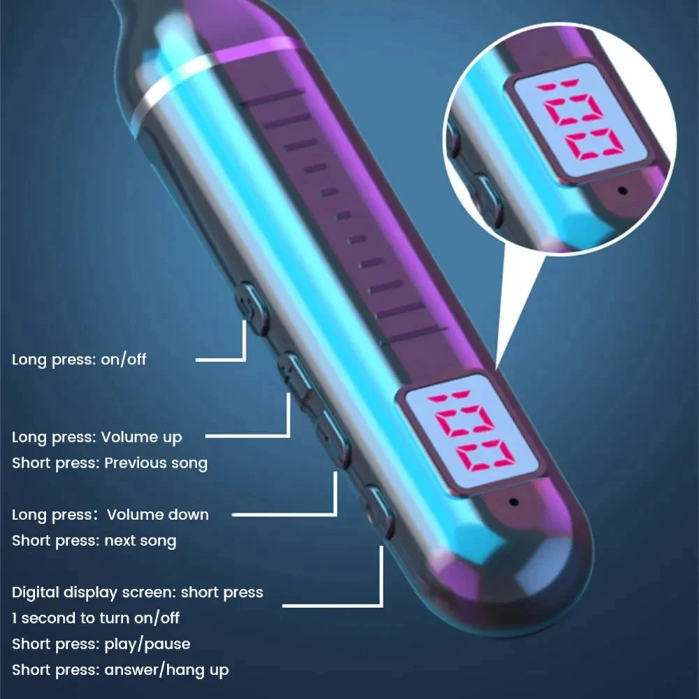 Wireless Headset 5.3 Neck Strap Headset Gaming LED display Stereo Sports headset with magnetic earbuds