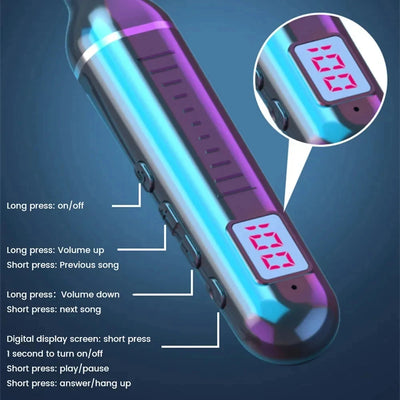 Wireless Headset 5.3 Neck Strap Headset Gaming LED display Stereo Sports headset with magnetic earbuds