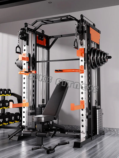 Home & gym gantry trainer with squat and fly station.