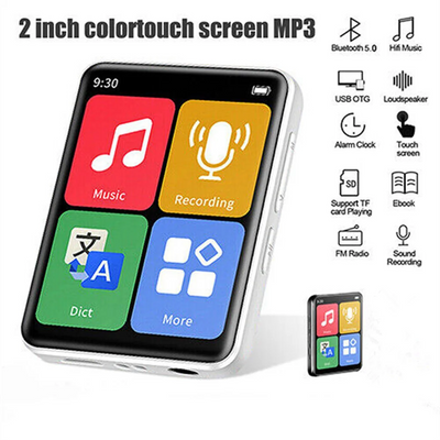 Portable outdoor D2 Bluetooth 5.0 sport MP4 MP3 Player Touch Screen Sport Lossless HIFI Music FM Radio for Mp3 For Apple phone