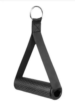 Anti-slip resistance band handles with strong nylon for cable machine workouts.