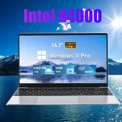 Laptop Computer 14.1" 12GB RAM 1TB 2TB SSD Windows 11 Notebook Office Learn Recreation Entertainment Portable Laptops