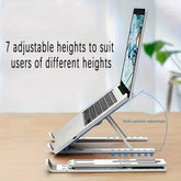 Laptop stand, seven adjustable levels, foldable laptop desktop heightening and cooling tablet support stand