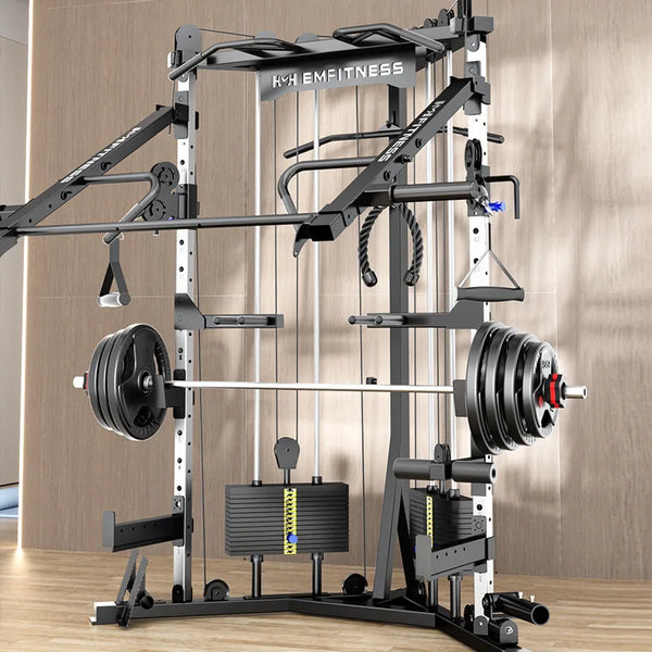 Commercial dual-arm gym machine for full-body training.