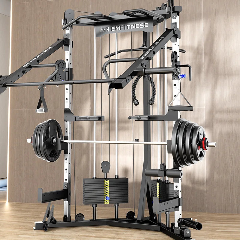 Commercial dual-arm gym machine for full-body training.