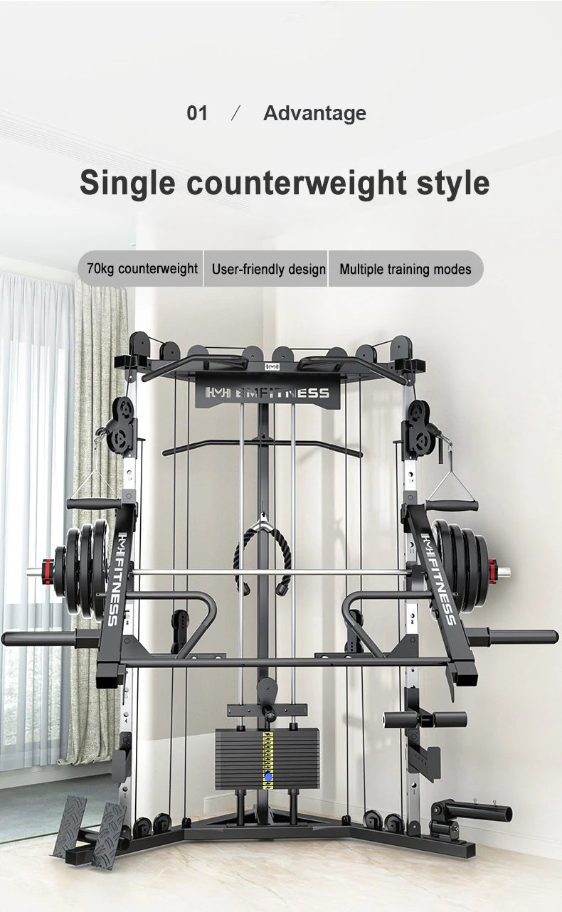 Commercial dual-arm gym machine for full-body training.