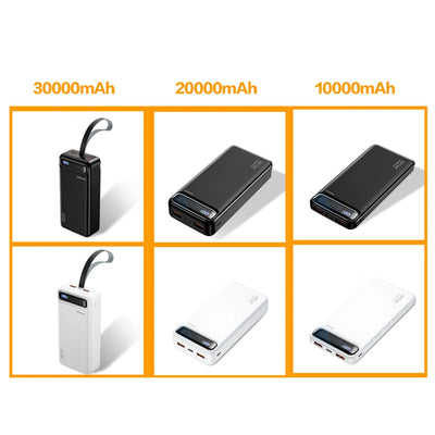 Power Bank 30000 mAh Portable Charger Poverbank Fast Charging Powerbank 10000 20000mAh External Battery For iPhone 13 12 Xiaomi