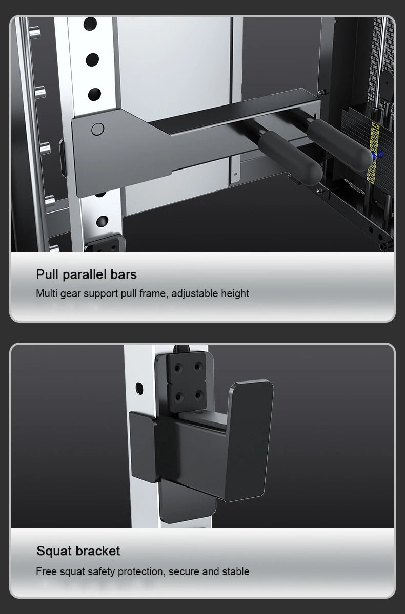 Commercial dual-arm gym machine for full-body training.