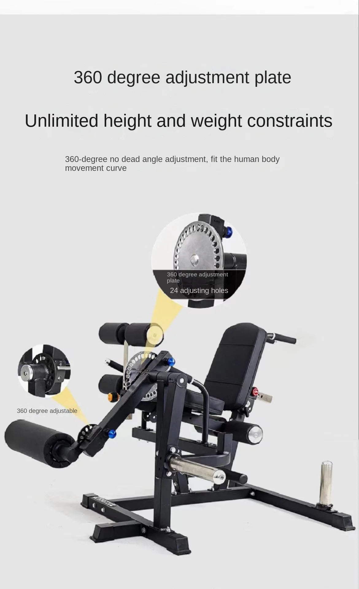 Multi-functional leg, waist & ab gym training bench.