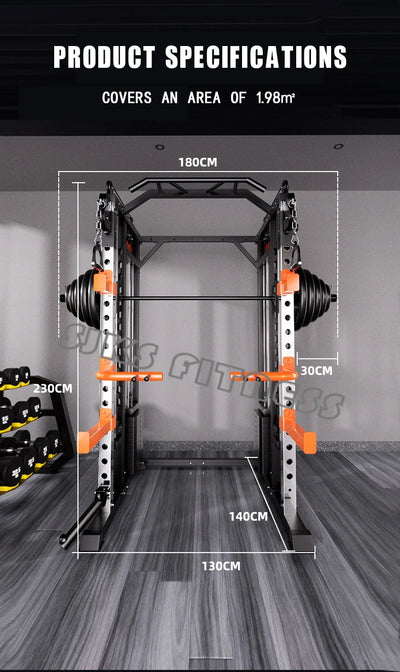 Home & gym gantry trainer with squat and fly station.