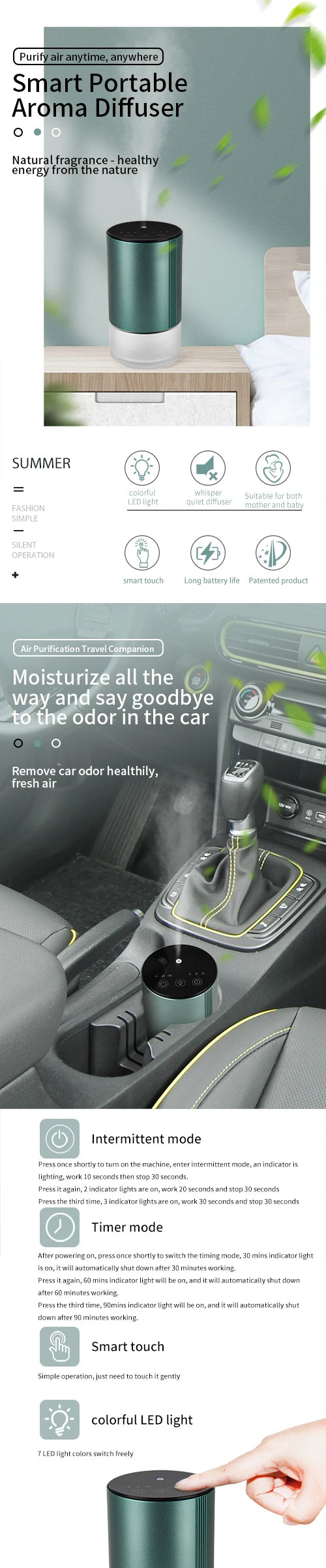 Perfume Aroma Diffuser Car Air Freshener Essential Oils Diffuser Aromatic Oil For Smell Aroma Machine Scent Fragrance Diffuser