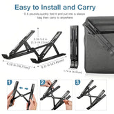 Laptop stand, seven adjustable levels, foldable laptop desktop heightening and cooling tablet support stand