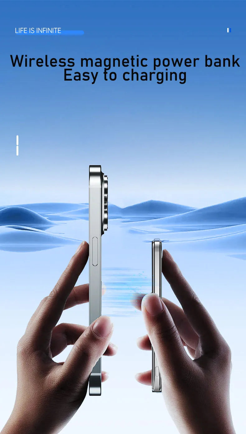 Wireless Magnetic Power Bank 10000mAh External Battery Mini PowerBank With Digital For Magsafe iPhone 15 14 13 12 11 Poverbank