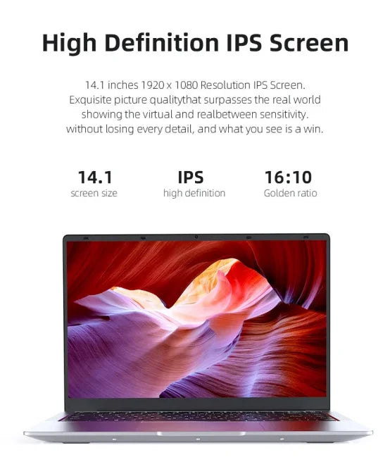 Laptop Computer 14.1" 12GB RAM 1TB 2TB SSD Windows 11 Notebook Office Learn Recreation Entertainment Portable Laptops