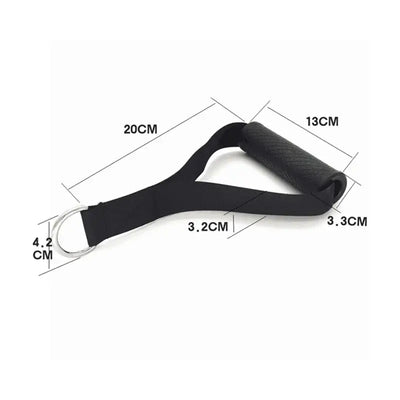 Anti-slip resistance band handles with strong nylon for cable machine workouts.