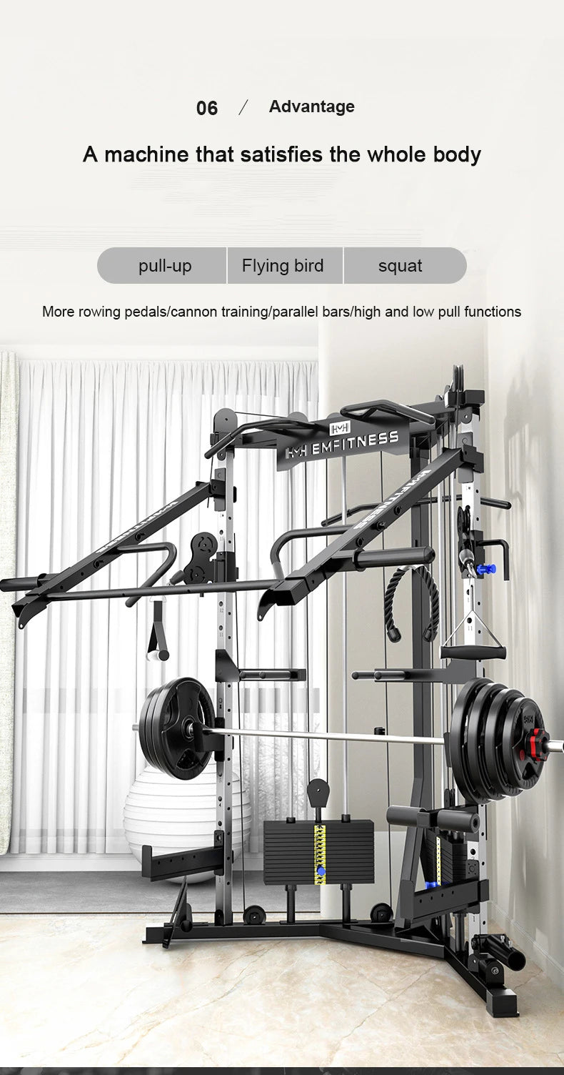 Commercial dual-arm gym machine for full-body training.