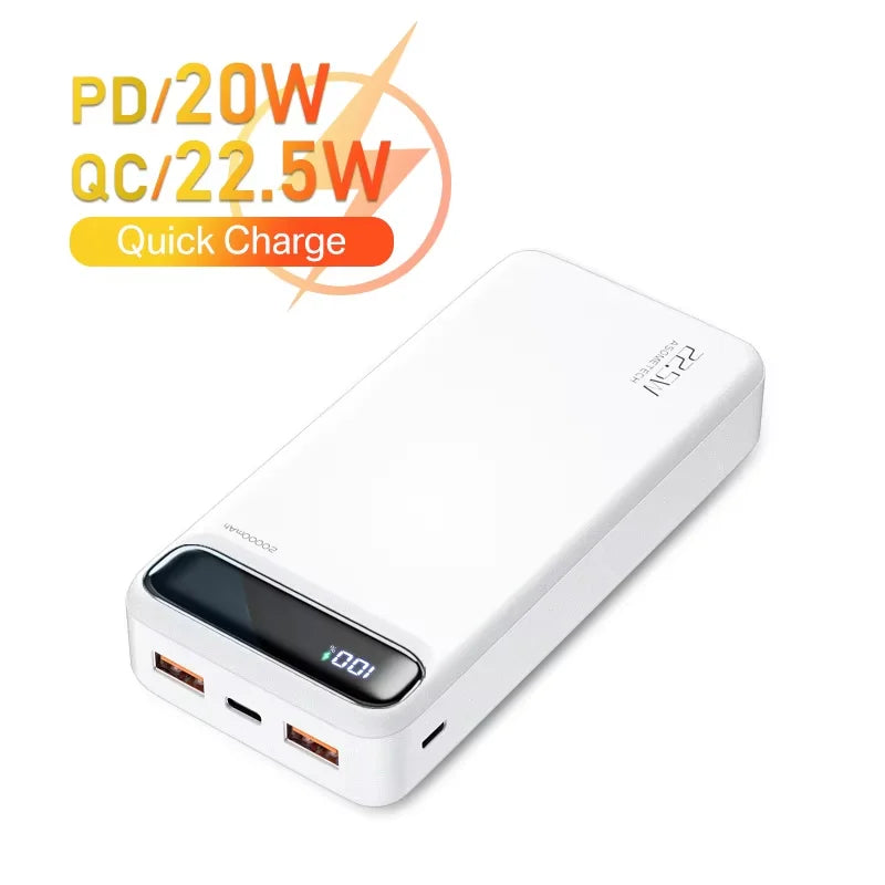 Power Bank 30000 mAh Portable Charger Poverbank Fast Charging Powerbank 10000 20000mAh External Battery For iPhone 13 12 Xiaomi