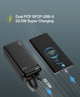 Power Bank 30000 mAh Portable Charger Poverbank Fast Charging Powerbank 10000 20000mAh External Battery For iPhone 13 12 Xiaomi