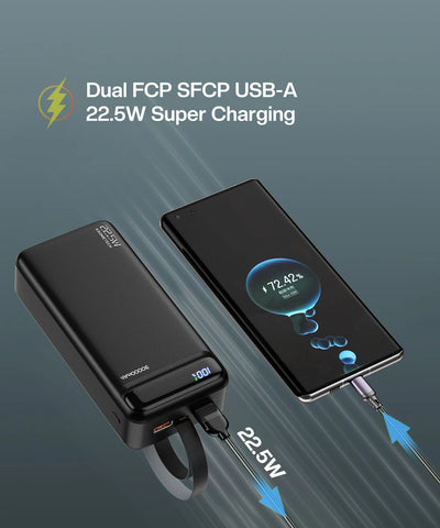 Power Bank 30000 mAh Portable Charger Poverbank Fast Charging Powerbank 10000 20000mAh External Battery For iPhone 13 12 Xiaomi