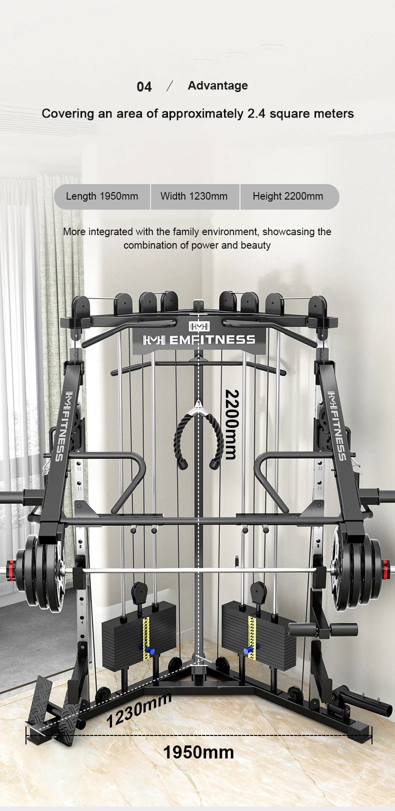 Commercial dual-arm gym machine for full-body training.