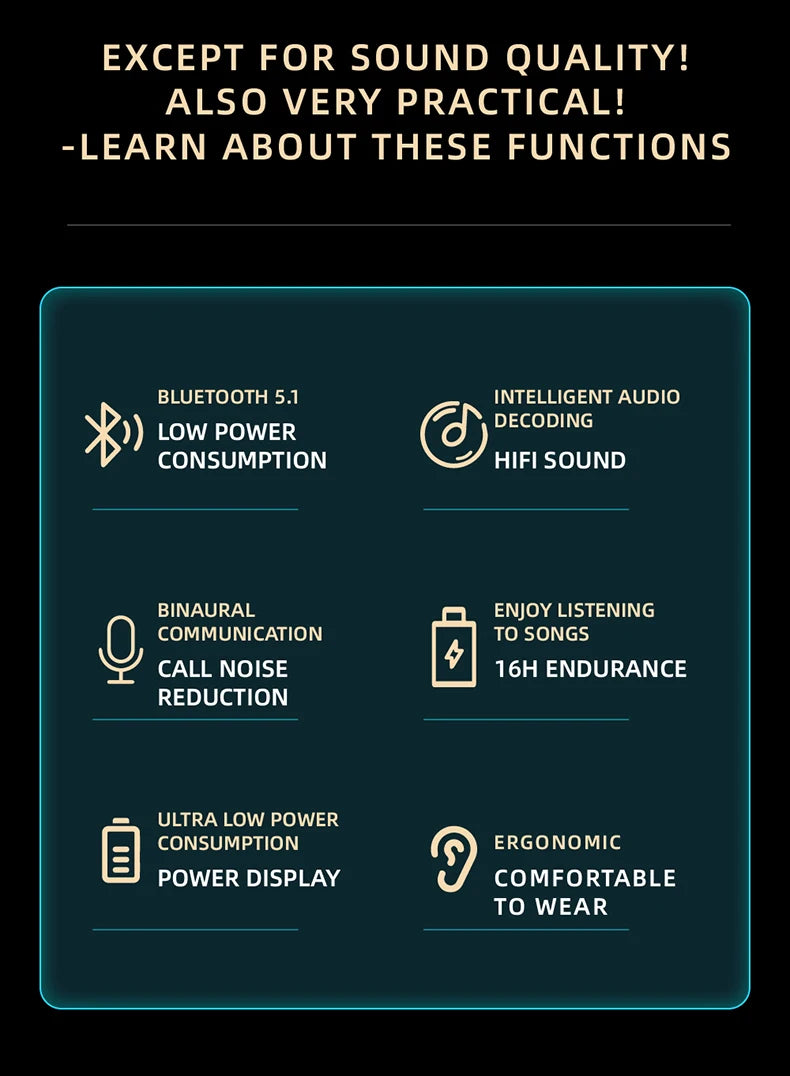 TWS Wireless Headphones Stereo HiFi Earpiece With Microphone Bluetooth Earphone Noise Cancle Earbuds For Xiaomi Samsung Phone