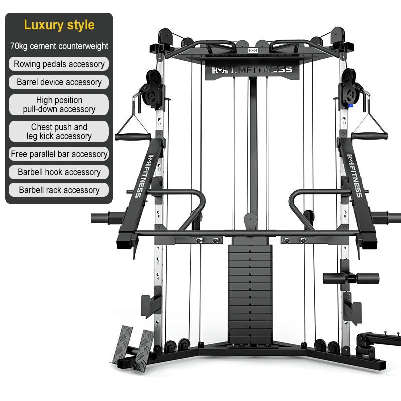 Commercial dual-arm gym machine for full-body training.