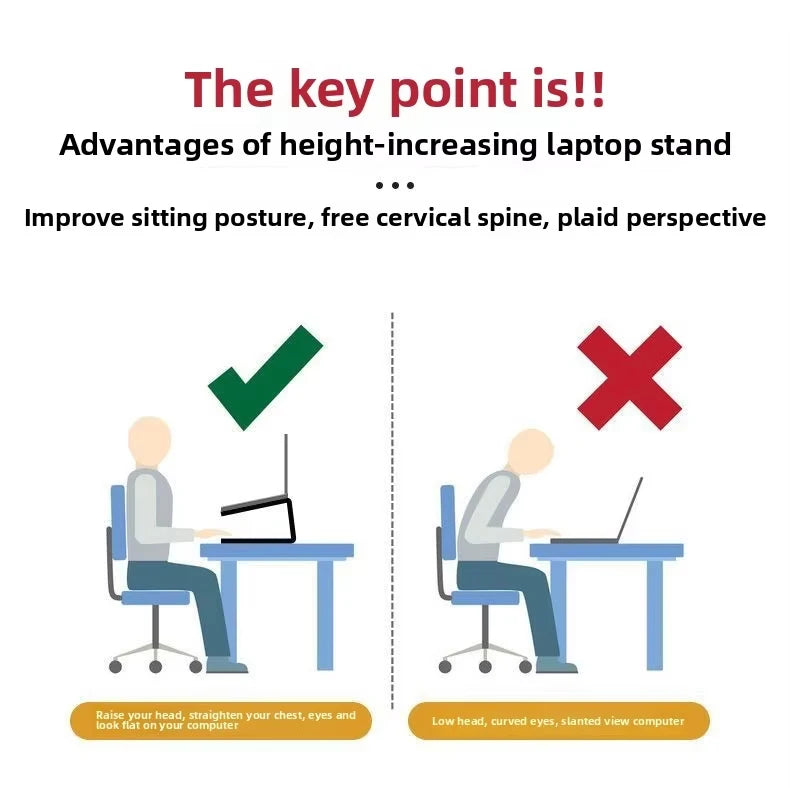 Laptop Stand for Desk Metal Computer Riser Heavy Stable Holder Ergonomic Laptops Elevator for 12-17.3 Inches Notebook Computer