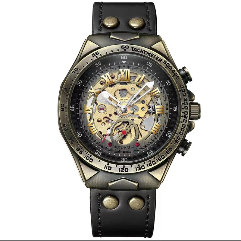 Wrist Watch For Men Waterproof Automatic Mechanical Watch Men's watch Retro montre homme with Genuine Leather relogio masculino