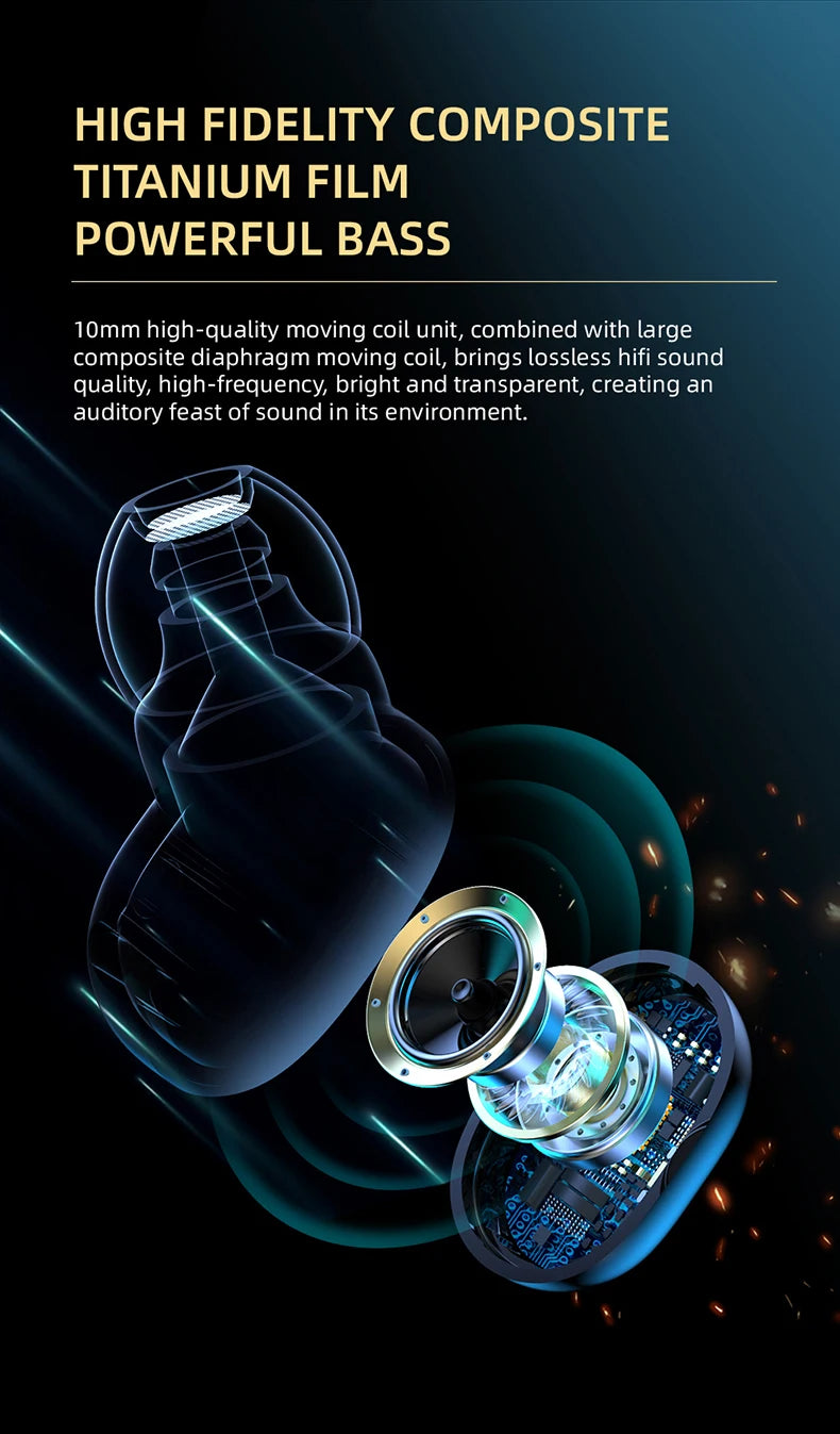 TWS Wireless Headphones Stereo HiFi Earpiece With Microphone Bluetooth Earphone Noise Cancle Earbuds For Xiaomi Samsung Phone