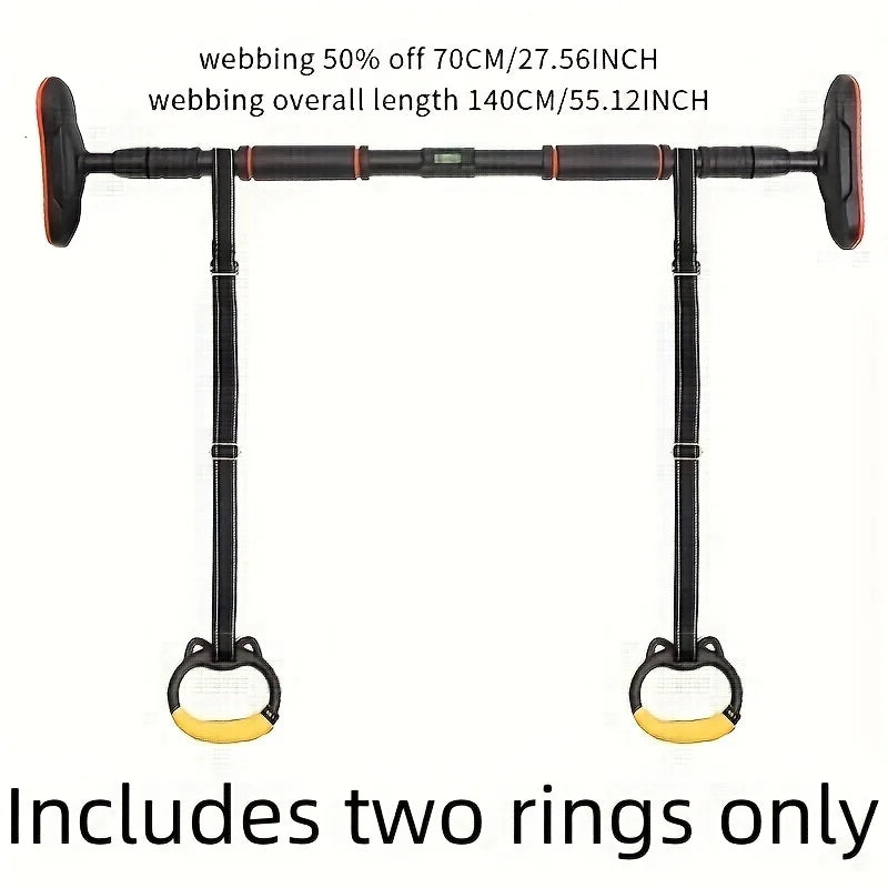 Adjustable Gym Rings Made of Durable PA Material, Ideal for Grip Training, Easy to Install, Supports Up to 300.0 KG