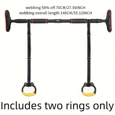 Adjustable Gym Rings Made of Durable PA Material, Ideal for Grip Training, Easy to Install, Supports Up to 300.0 KG