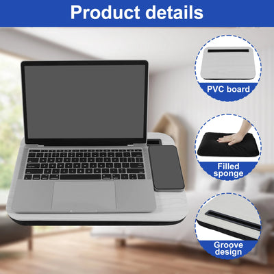 Lap Desk with Tablet Slot Portable Lap Laptop Desk Lightweight Stable Laptop Desk Tray Lap for Working in Bed