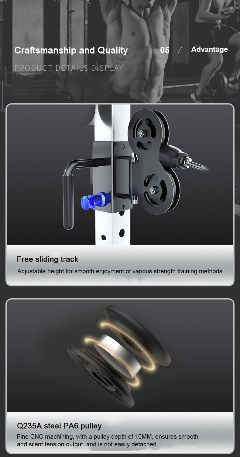 Commercial dual-arm gym machine for full-body training.