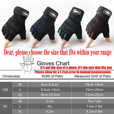 Gym Gloves for Men Women Fitness Weight Lifting Wristband Gloves Body Building Training Sports Exercise Cycling Glove Shockproof